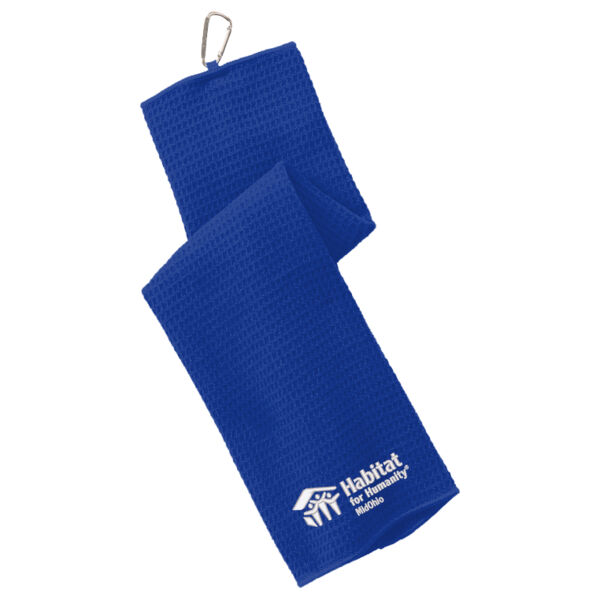 Port Authority Waffel Microfiber Golf Towel - Embroidered Logo Thumbnail