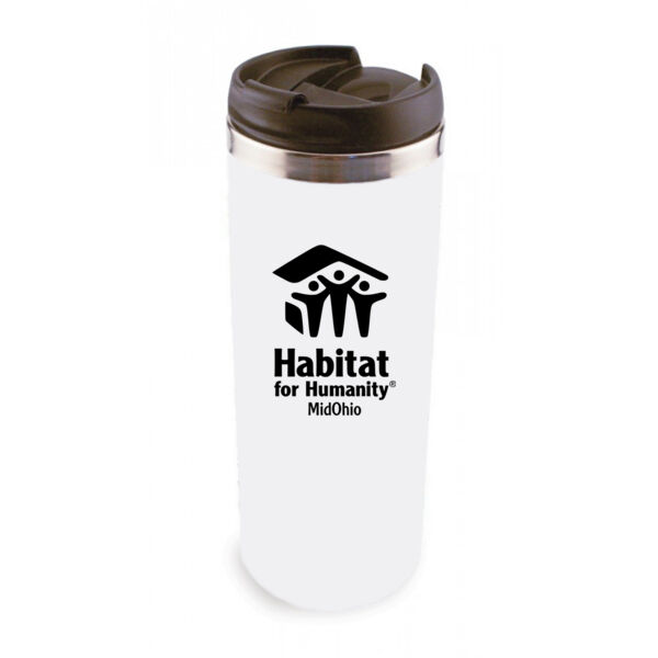 14oz Stainless Steel Tumbler w/ Lid - Sublimated Logo Thumbnail