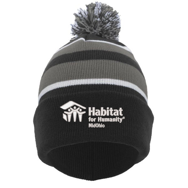 Pacific Headwear Knit Fold Over Pom Pom Beanie - Embroidered Logo Thumbnail