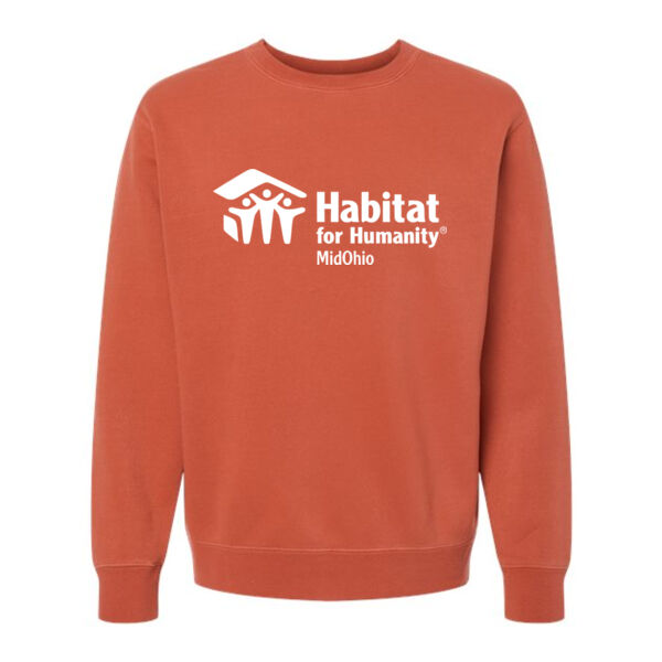 Unisex Midweight Pigment Dyed Crewneck Sweatshirt - Printed Logo Thumbnail