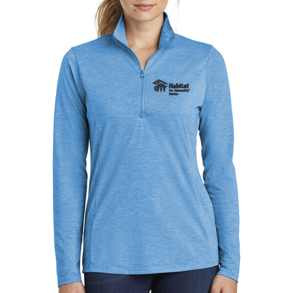 Sport-Tek Ladies PosiCharge Tri-Blend Wicking 1/4 Zip Pullover - Embroidered Logo Thumbnail