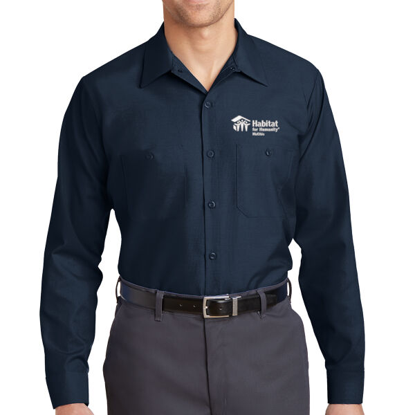 Red Kap Long Sleeve Industrial Work Shirt - Embroidered Logo Thumbnail