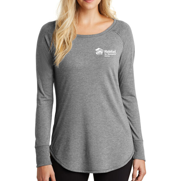 District Women's Perfect Tri Long Sleeve Tunic Tee - Printed Logo Thumbnail