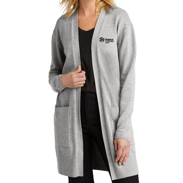Mercer+Mettle Womens Open Front Cardigan Sweater - Embroidered Logo Thumbnail