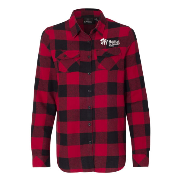 Burnside Women's Yarn Dyed Long Sleeve Flannel Shirt - Embroidered Logo  Thumbnail