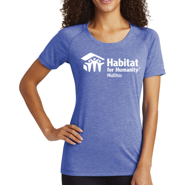 Sport-Tek Ladies PosiCharge Tri-Blend Wicking Scoop Neck Raglan Tee - Printed Logo Thumbnail