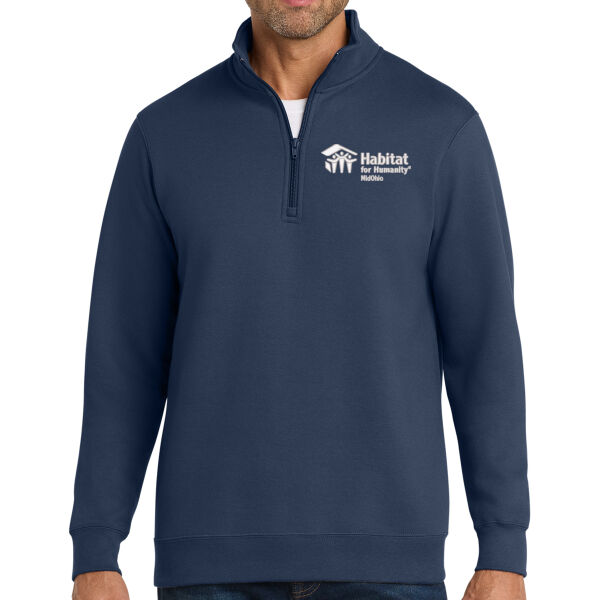 Port & Co Fan Favorite Fleece 1/ Zip Pullover Sweatshirt - Embroidered Logo Thumbnail