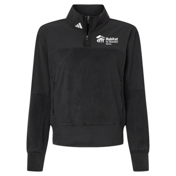 Adidas Women's Fleece Quarter-Zip Pullover - Printed Logo Thumbnail