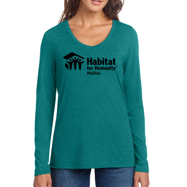 District Women's Perfect Tri Long Sleeve V-Neck Tee - Printed Logo Thumbnail
