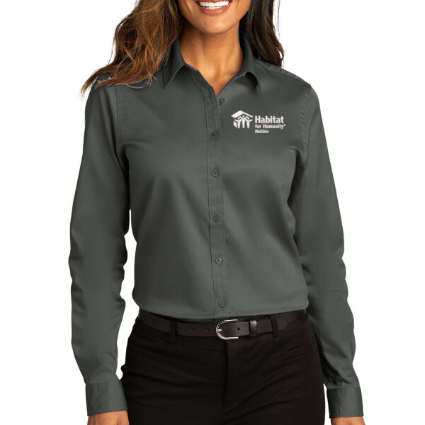 Port Authority Women's Long Sleeve superPro React - Embroidered Logo Thumbnail